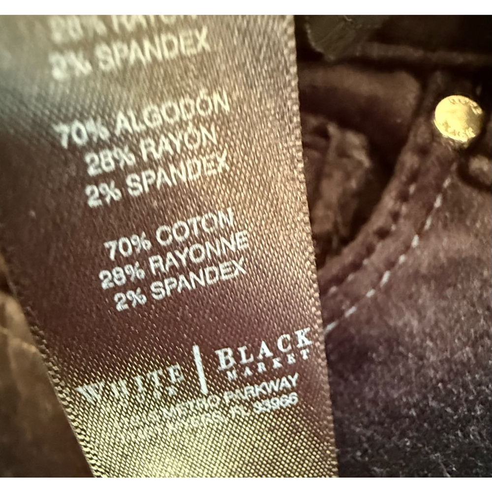 EUC Women's White House Black Market Black Velvet Pants Size 10R - Picture 7 of 10